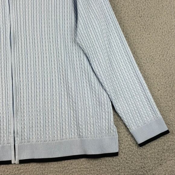 Misook Cardigan XL Santana Knit Blazer Minimalist Lightweight Office Career Blue - Picture 4 of 9